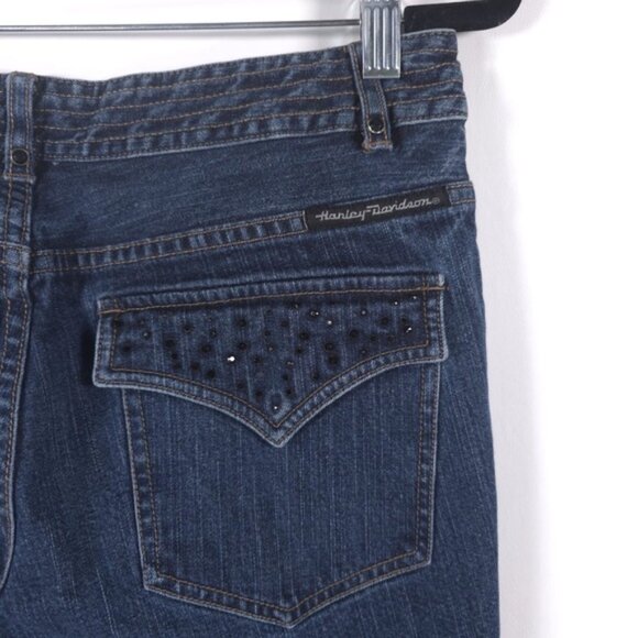 Harley Davidson Semi‎ Flare Straight Mid Rise Jeans Size 8 Long - Picture 11 of 14